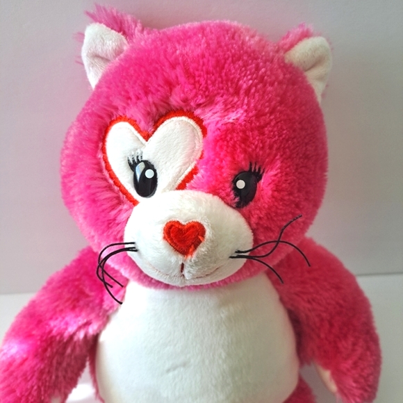 Build-A-Bear 2011 Kisses Fur You Hot Pink & White Kitty Plush Stuffed Cat 17" - Picture 3 of 14